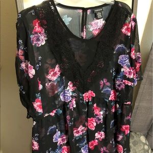 Torrid Sheer Butterflies and Flower Blouse